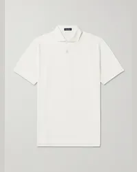 Peter Millar Polo in misto cotone Pima piqué Albatross Bianco