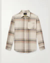 Portuguese Flannel Camicia in flanella di cotone a quadri Nogal Neutri