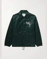 WTAPS Giacca coach in rasatello di misto cotone con logo applicato Verde