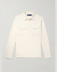 Ralph Lauren Camicia in cotone a spina di pesce con mezzo cannoncino Neutri