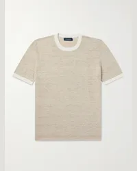 Thom Sweeney T-shirt in misto lino e cotone Neutri