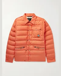 Moncler Piumino in ripstop trapuntato con logo applicato Lavachey Arancione