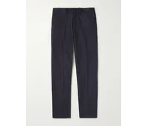 Pantaloni chino slim-fit in twill di cotone con pieghe
