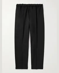 Jil Sander Pantaloni cropped a gamba affusolata in gabardine Nero