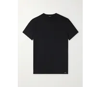 Tom Ford T-shirt slim-fit in misto cotone e modal stretch Nero