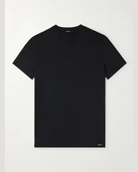 Tom Ford T-shirt slim-fit in misto cotone e modal stretch Nero