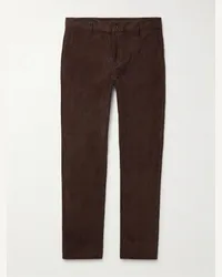 Nudie Jeans Pantaloni slim-fit in velluto a coste di cotone Easy Alvin Marrone