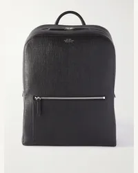 Smythson Panama Cross-Grain Leather Backpack Nero