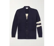 Alexander McQueen Cardigan in misto lana e cashmere a intarsio Blu