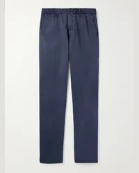 Incotex Pantaloni slim-fit in gabardine di cotone stretch Blu