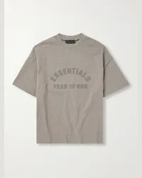 Fear of God T-shirt oversize in jersey di cotone con logo applicato Neutri