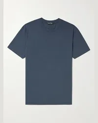 Tom Ford T-shirt in jersey di misto cotone e lyocell Blu