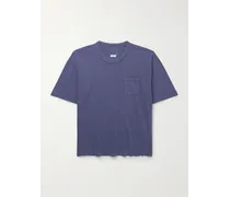 Visvim T-shirt in jersey di misto cotone tinta in capo Jumbo Blu