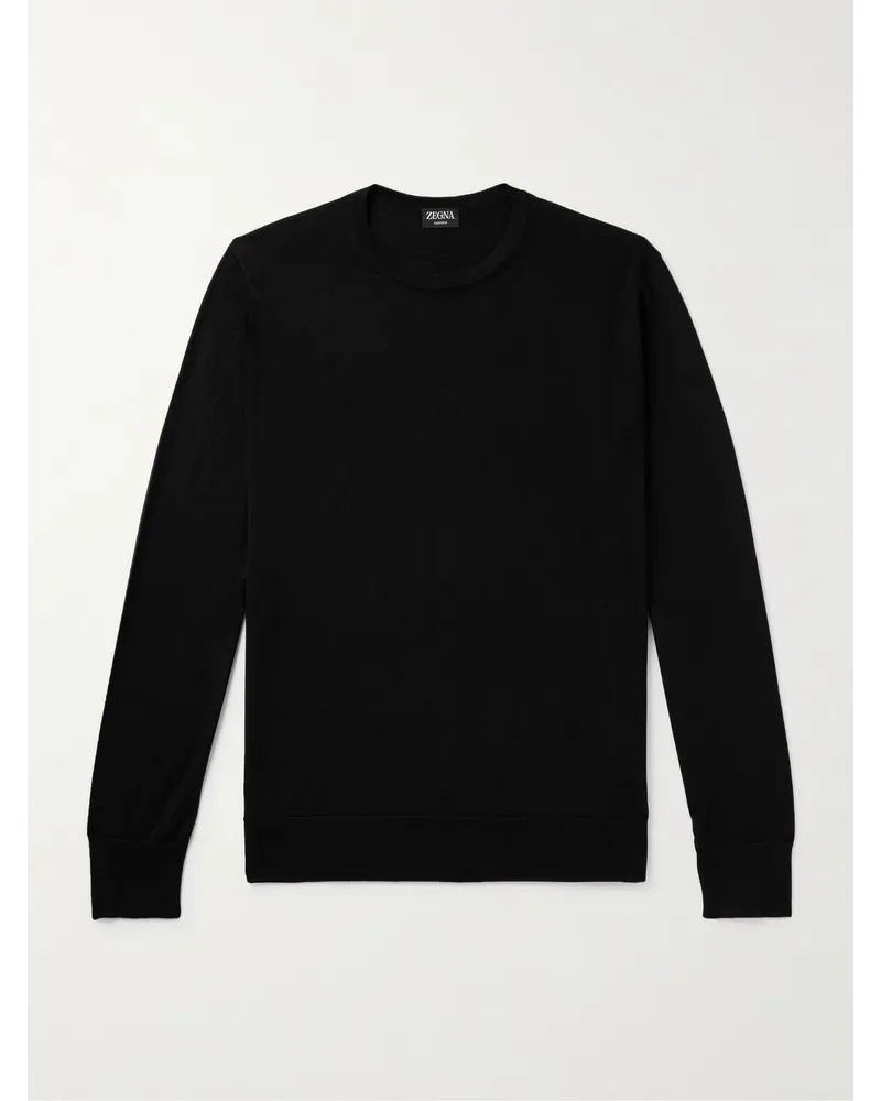 Ermenegildo Zegna Pullover in misto cashmere e seta Nero