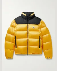 Moncler Piumino trapuntato con cappuccio in tessuto shell e ripstop con logo applicato Peuplier Giallo