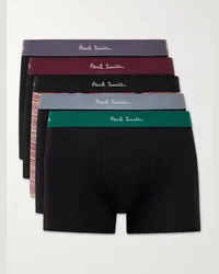 Paul Smith Confezione da cinque boxer in cotone biologico stretch Nero