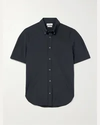 Alexander McQueen Camicia in popeline di cotone con collo button-down Brad Pitt Nero