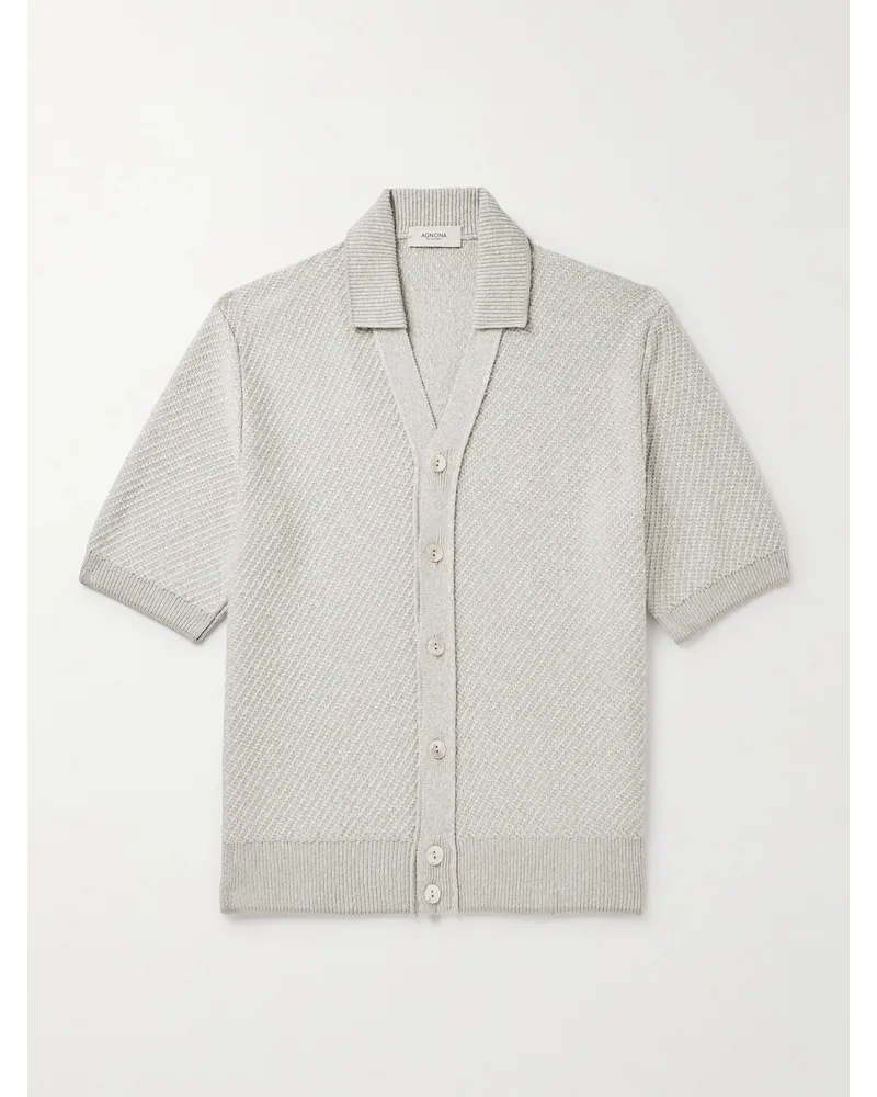 AGNONA Camicia in misto cotone, seta e cashmere Grigio