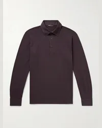 Loro Piana Polo in cotone piqué Bordeaux