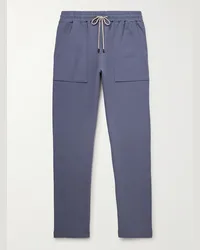 Zimmerli Pantaloni sportivi a gamba dritta in jersey di misto cotone e modal stretch Blu