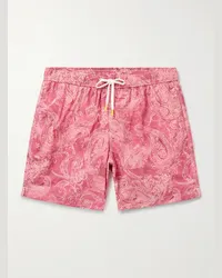 Hartford Shorts da mare medi a gamba dritta in tessuto riciclato con stampa paisley Rosa