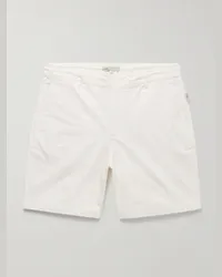 Onia Shorts a gamba dritta in twill di misto cotone e lino stretch Traveller Neutri