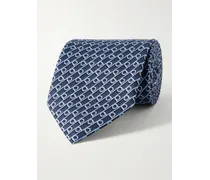 Cravatta in twill di seta stampata, 8 cm