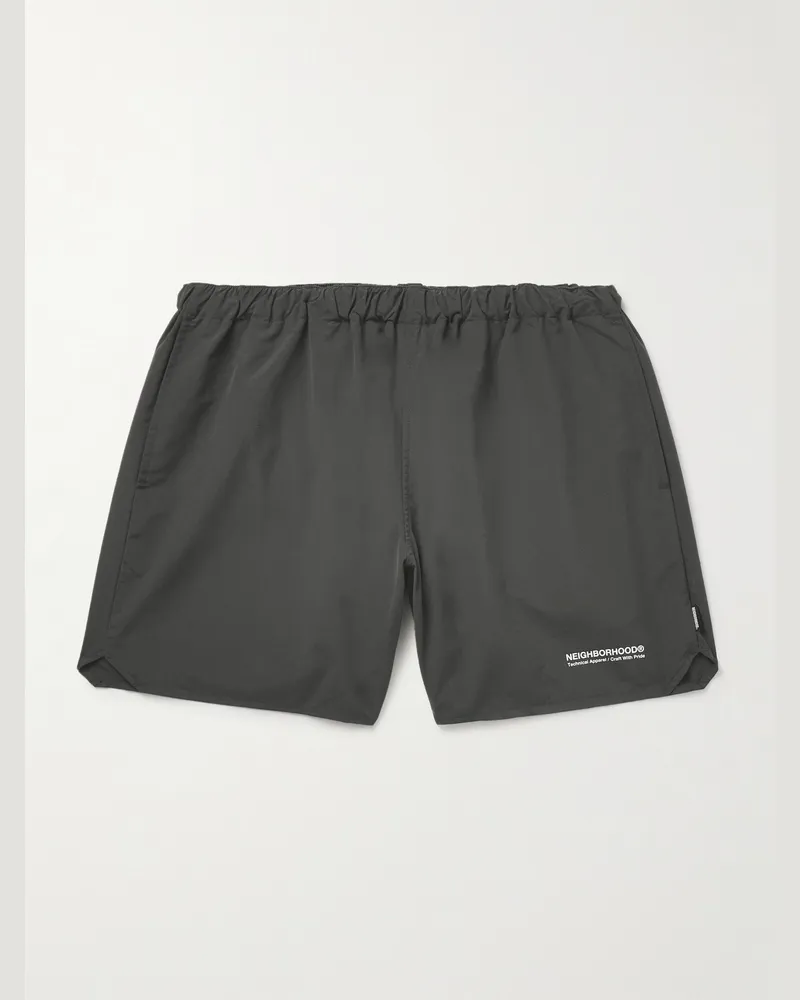 Neighborhood Shorts da mare medi a gamba dritta Nero