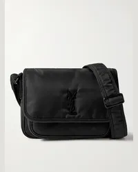 Saint Laurent Borsa a tracolla piccola in shell con finiture in pelle Niki Nero