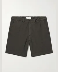 MR P. Shorts a gamba dritta slim-fit in cotone biologico seersucker stretch Marrone