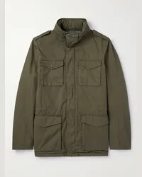 Herno Field jacket in gabardine di cotone con cappuccio Tigri Verde