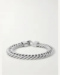 Saint Laurent Bracciale a catena in metallo argentato Argento