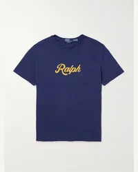 Ralph Lauren T-shirt in jersey di cotone con logo Blu