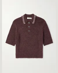 Our Legacy Polo in misto alpaca con righe Marrone