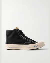 Visvim Sneakers alte in tela con finiture in pelle Skagway Nero