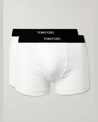 Tom Ford Confezione da due boxer in jersey di cotone stretch Bianco