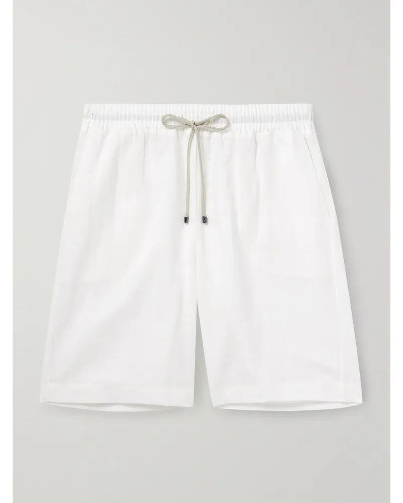 Zimmerli Shorts a gamba dritta in misto lino e cotone con coulisse Bianco