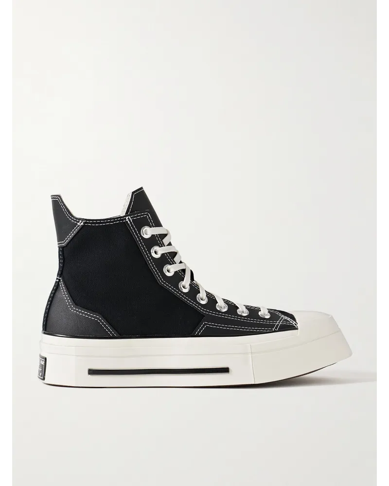 Converse Sneakers alte platform in pelle e tela Chuck 70 De Luxe Nero