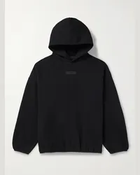 Fear of God Felpa in jersey di misto cotone con cappuccio e logo applicato Nero