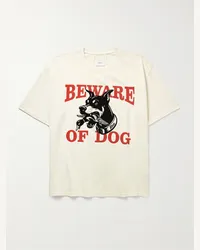 RHUDE T-shirt in jersey di cotone con logo Warning Neutri