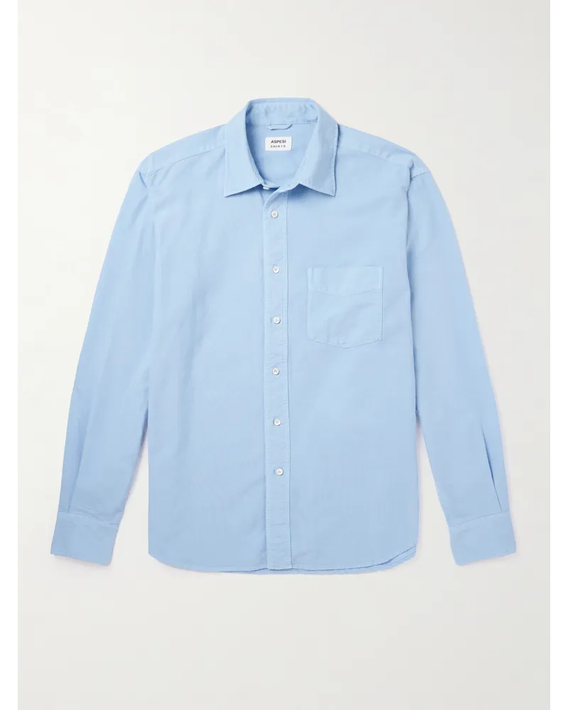 ASPESI Camicia in popeline di cotone Blu