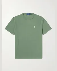 Ralph Lauren T-shirt in jersey di cotone con logo ricamato Verde