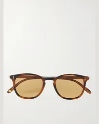 Garrett Leight Occhiali da sole in acetato con montatura rotonda Kinney Tartarugato