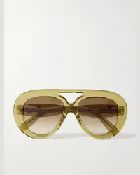 Loewe Occhiali da sole in acetato stile aviator Curvy Marrone