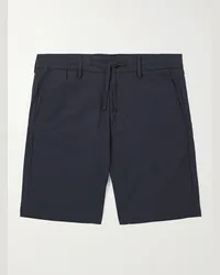 NN 07 Shorts a gamba dritta in twill di misto cotone biologico con coulisse Seb 1680 Blu