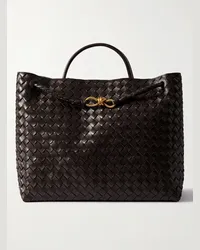 Bottega Veneta Tote bag grande in pelle con motivo Intrecciato Andiamo Marrone