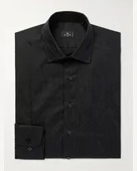 Etro Camicia slim-fit in cotone jacquard Nero