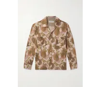 Camicia oversize in lino floreale con colletto convertibile Heusen