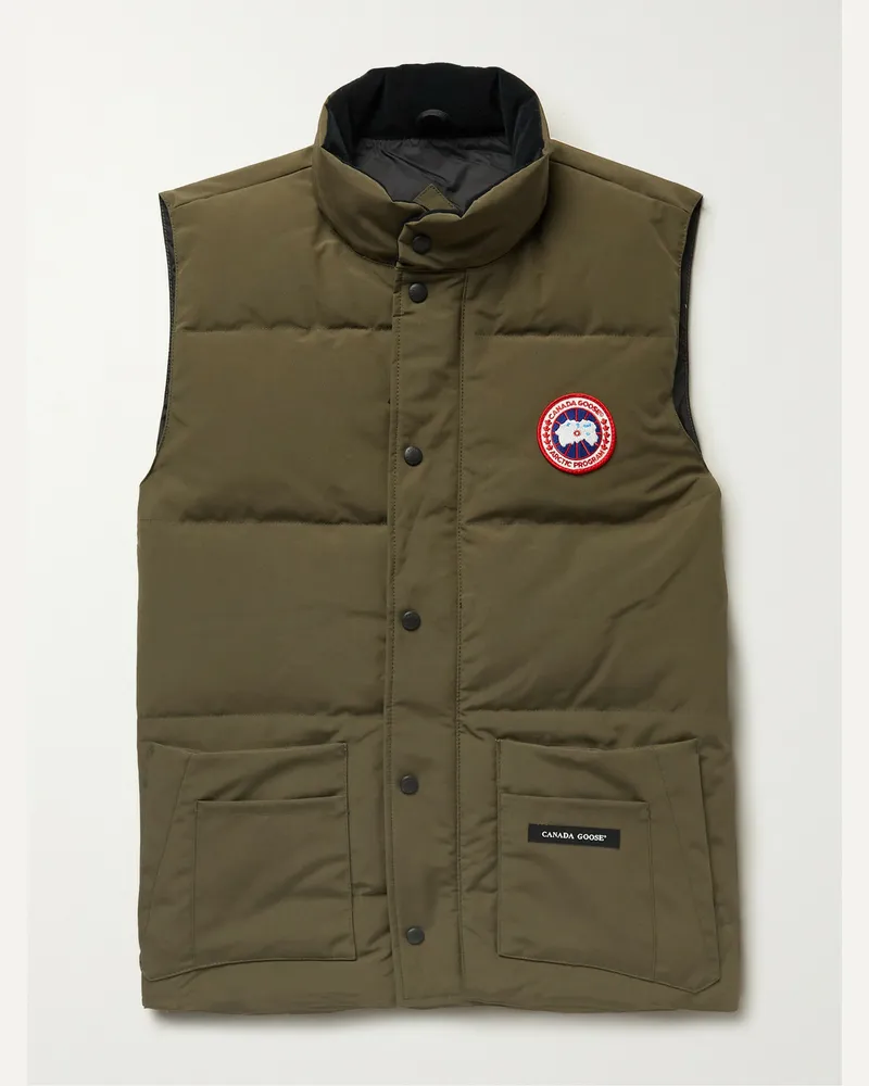 Canada Goose Piumino smanicato slim-fit in Arctic Tech trapuntato Freestyle Crew Verde