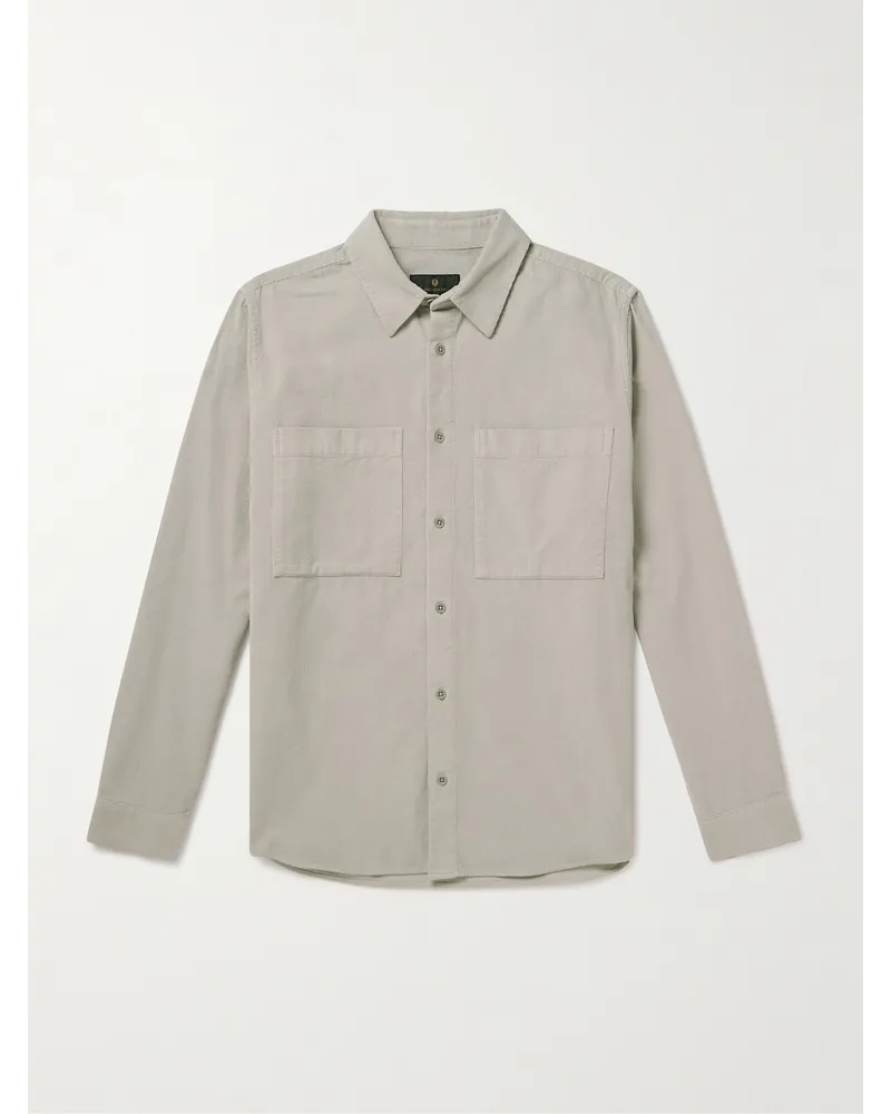 Belstaff Camicia in velluto a coste di cotone tinta in capo Foundry Grigio